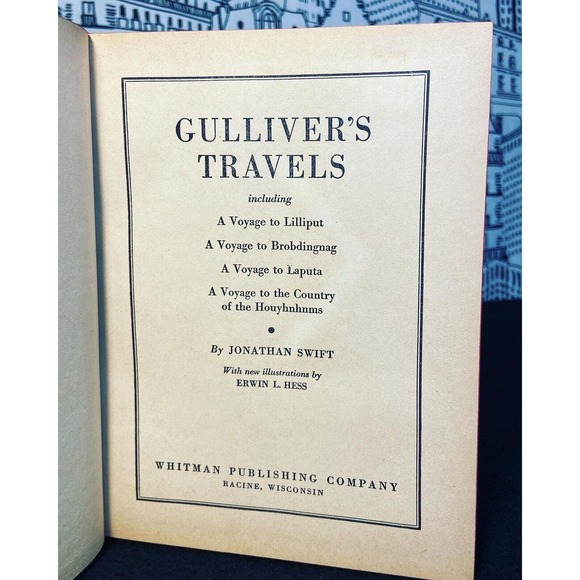 VTG 1940 HC Gulliver's Travels by Johnathan Swift Whitman Publishing Co W/ DJ - Picture 9 of 16